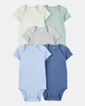 Set de 5 rompers colores lisos Carter's