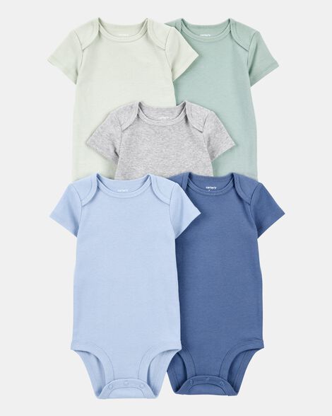 Set de 5 rompers colores lisos Carter's