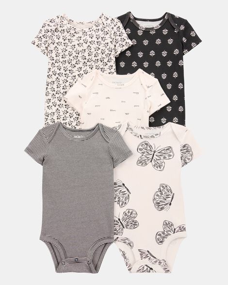 Set de 5 Rompers Black and White Carter's