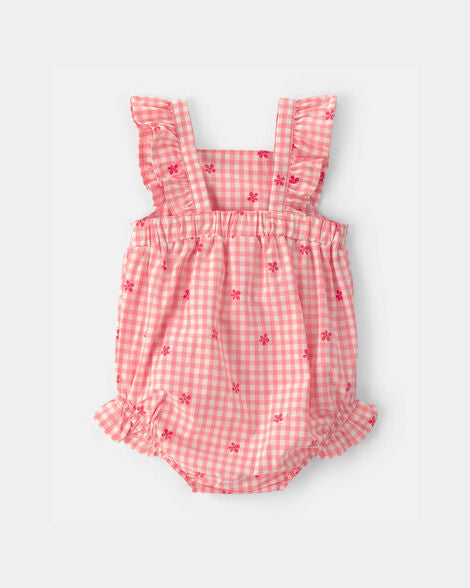 Romper Gingham Flower Carter's