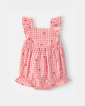 Romper Gingham Flower Carter's