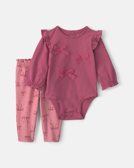 set de 2 piezas Pink Bows Carter's