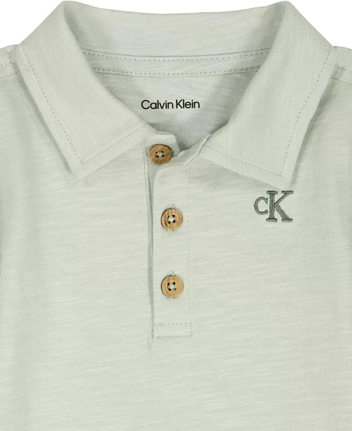 Set de bodysuit tipo polo y shorts - Calvin Klein 👶✨