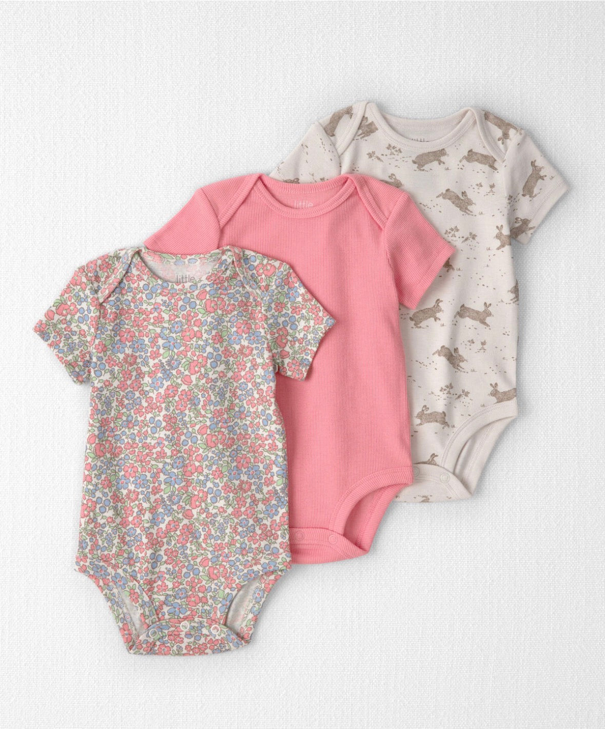 Set de 3 Rompers Flores y Liebre🌸 Carter’s