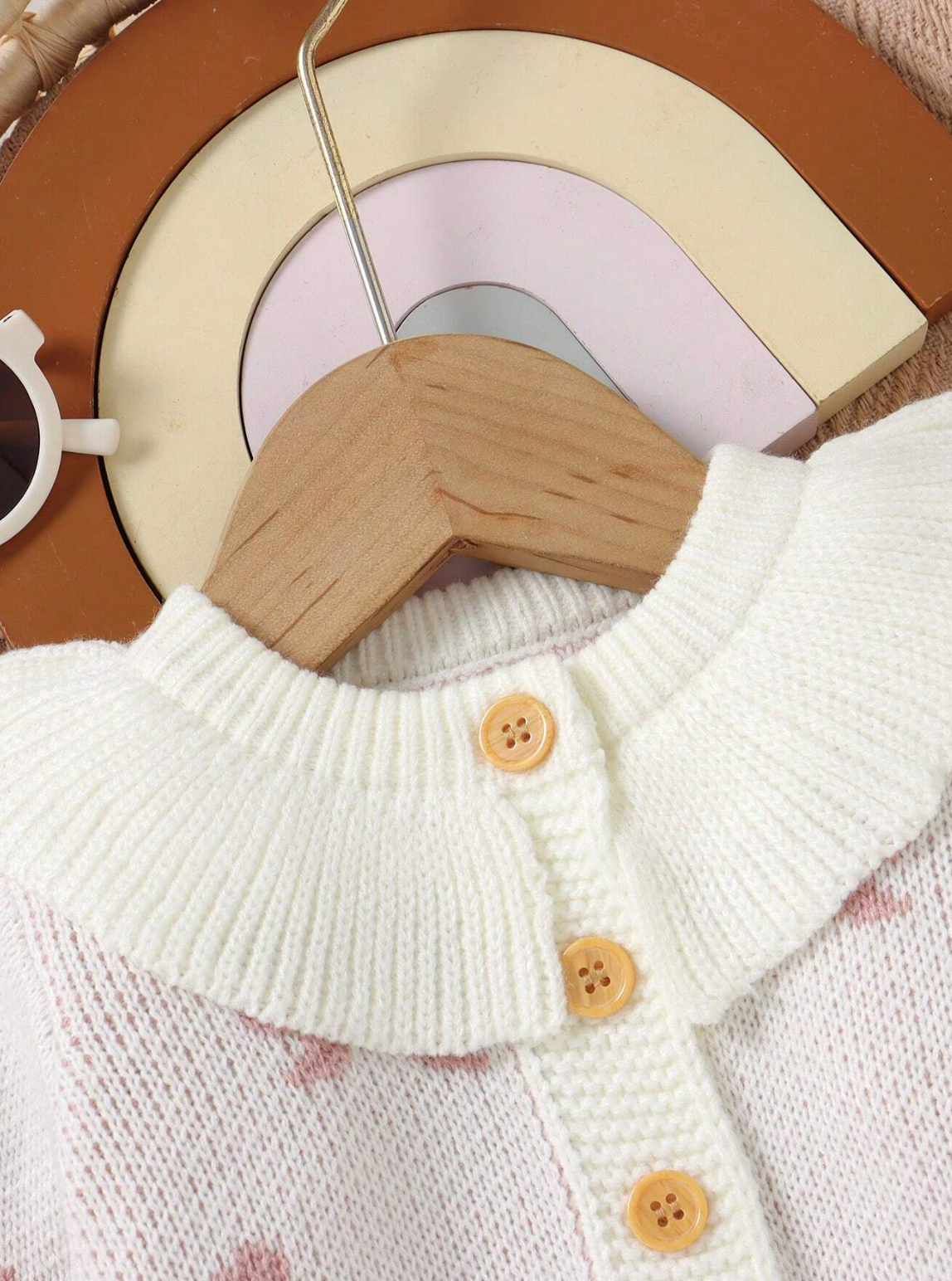 Conjunto Tejido Moñitos Rosa 🎀