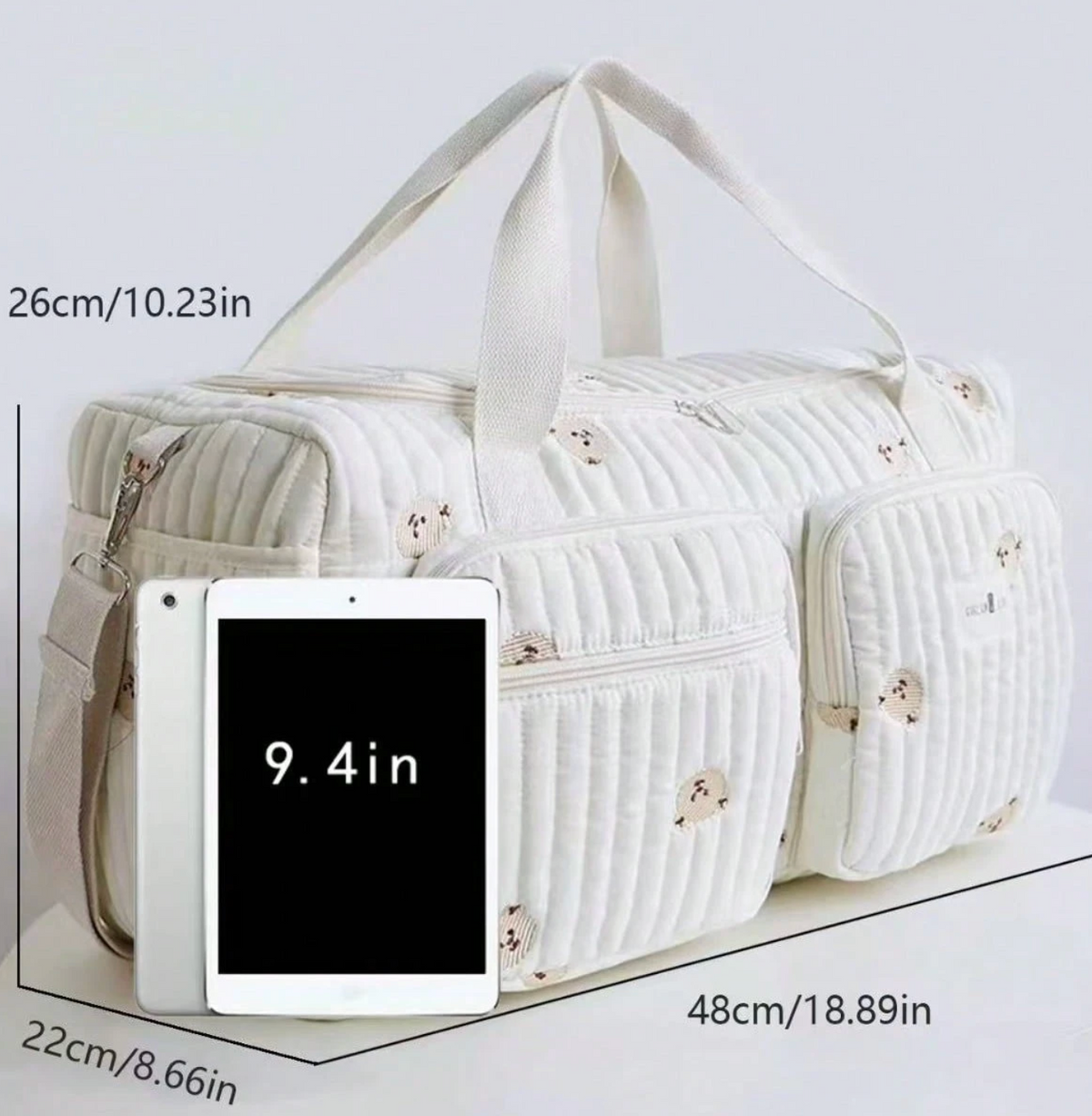 Bolso Pañalera Acolchada Osito 🧸