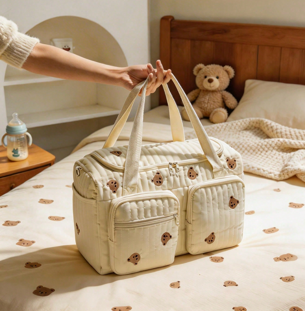 Bolso Pañalera Acolchada Osito 🧸