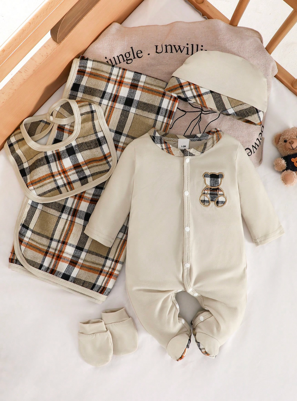 Set Recién Nacido 5 Piezas Osito Escocés 🧸