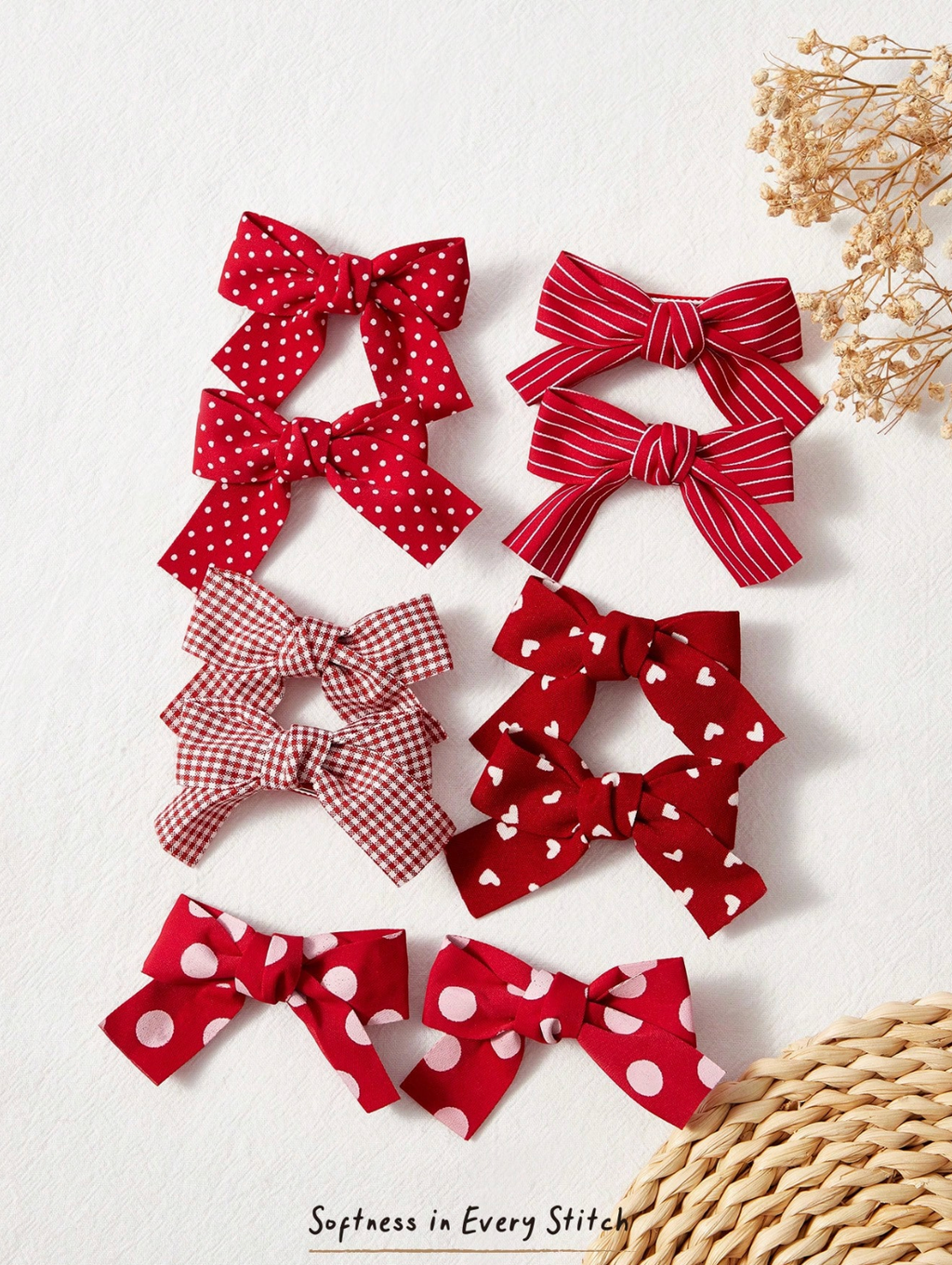 Set Moños de Tela Estampados 🎀