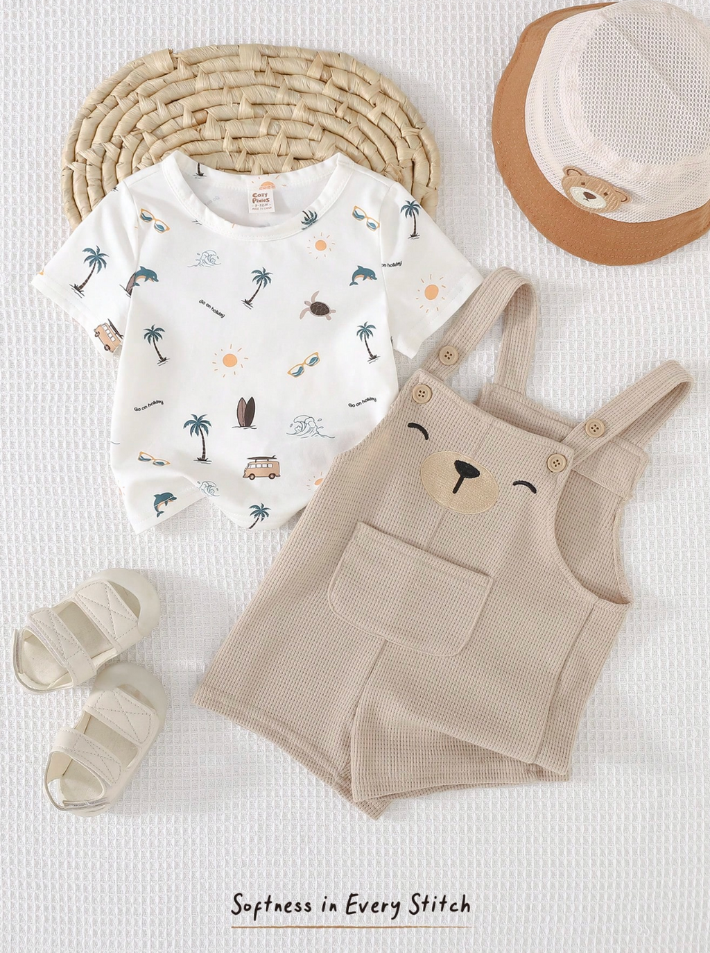 Set Overol Osito Playero 🐻🏖️