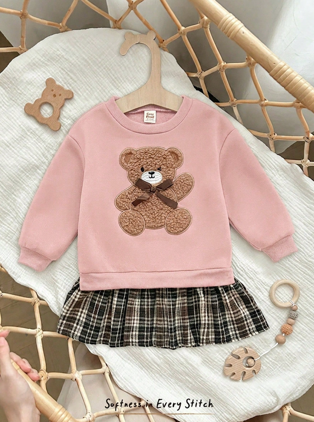 Vestido Osito Escocés 🧸🤎