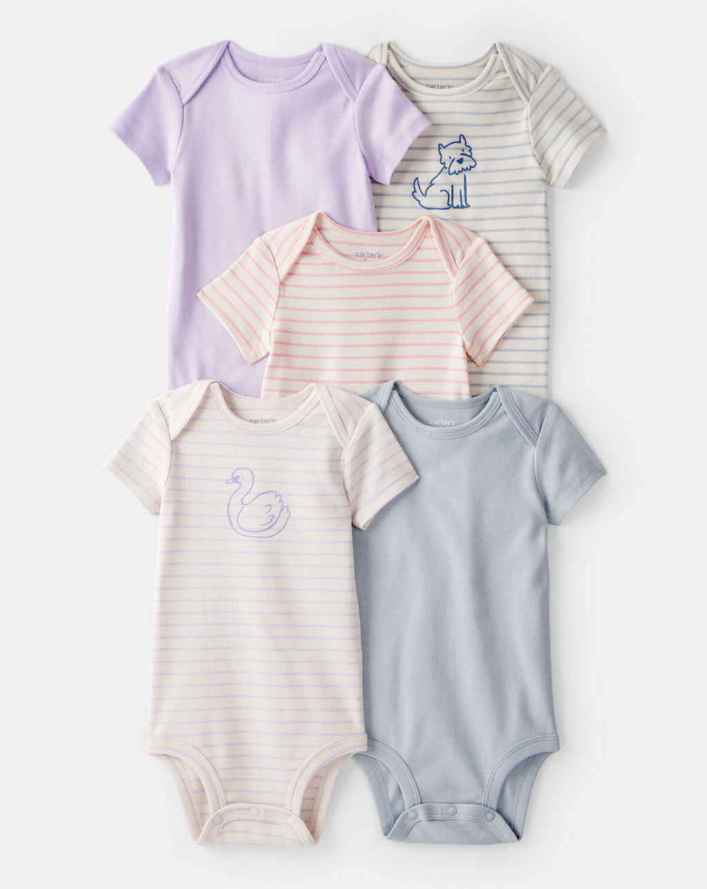 Pack de 5 Rompers Carter's - Cisne