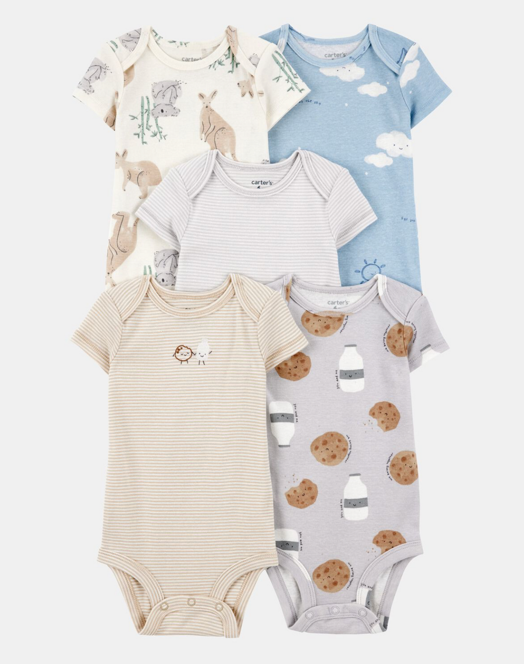 Set de 5 rompers Kangaroo Cookies Carter's 🍪