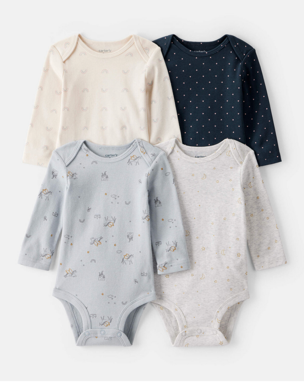Set de 4 Rompers Manga larga Carter's unicornios 🦄