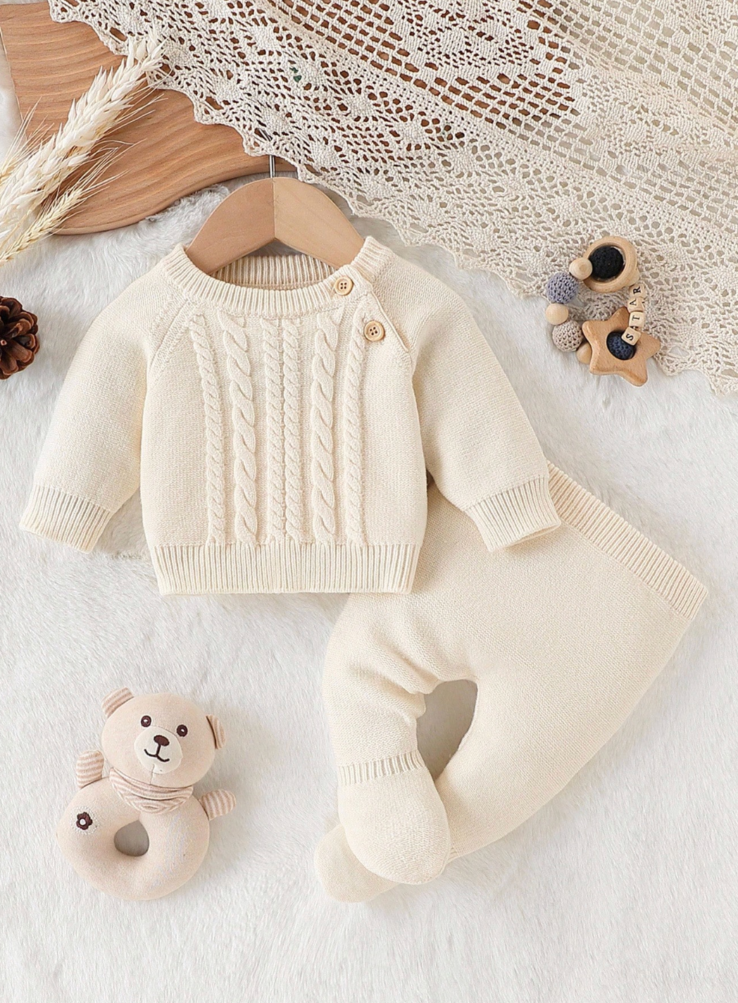 Conjunto Recien Nacido Marfil 🦌