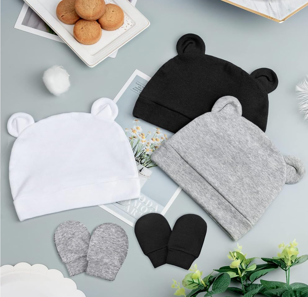 Set de 2 piezas Gorrito Osito Recién Nacido 🐻