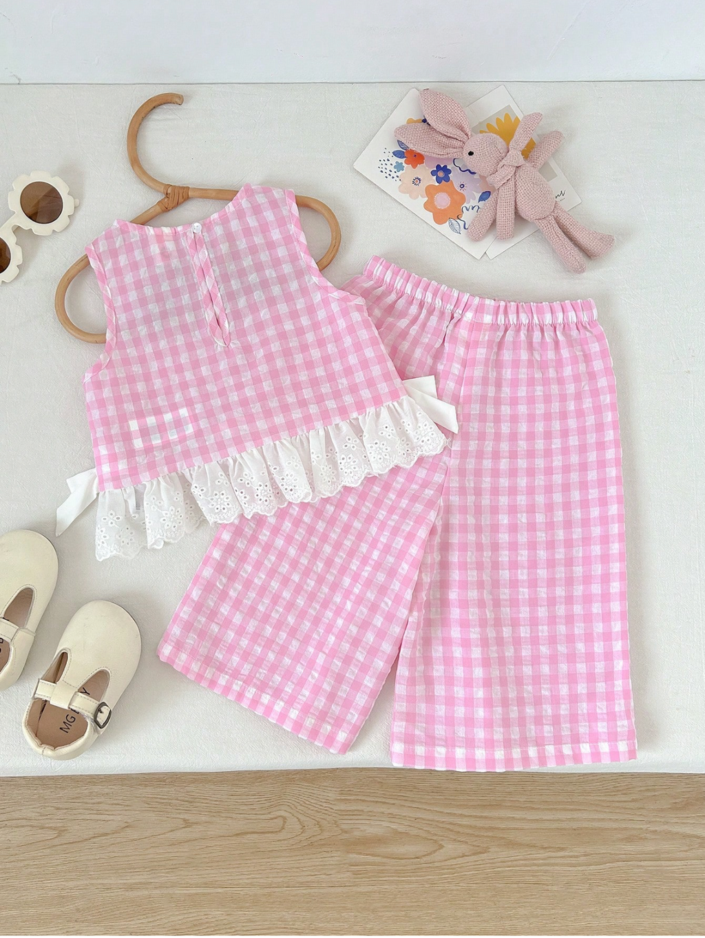 Conjunto Rosa Vichy🌸