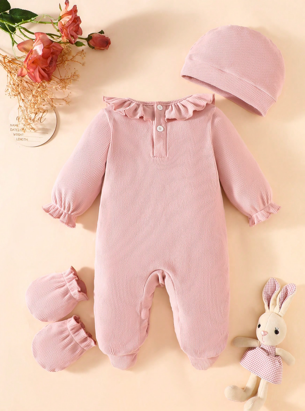 Enterizo Recién Nacida Perla 🎀 (3 piezas)