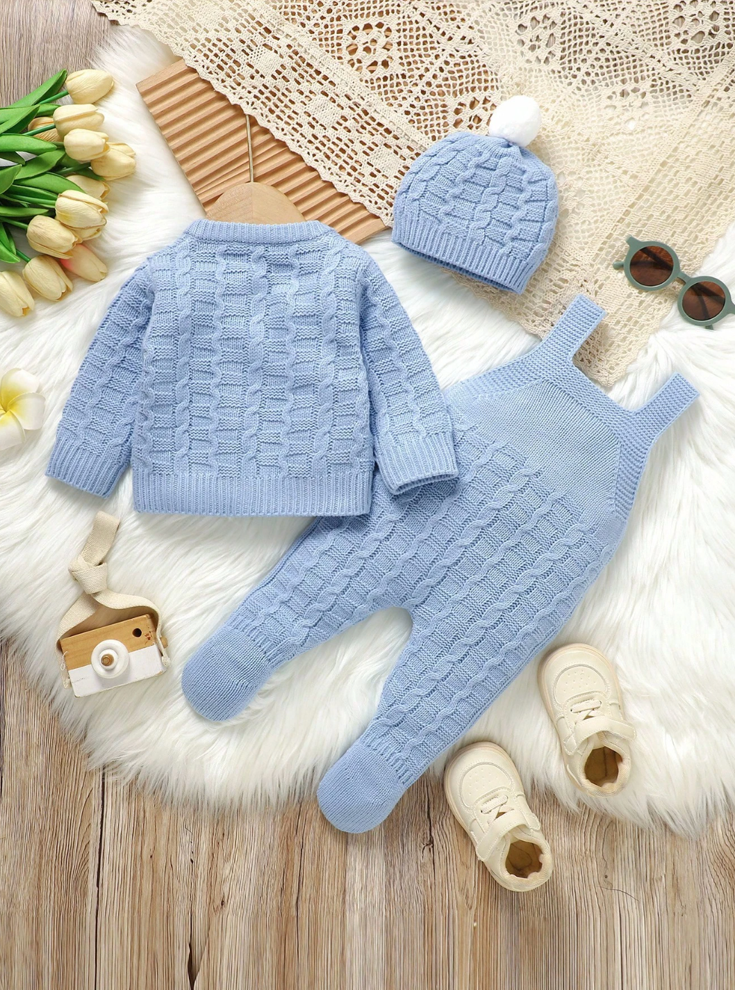 Conjunto Emiliano Azul Tejido 🩵