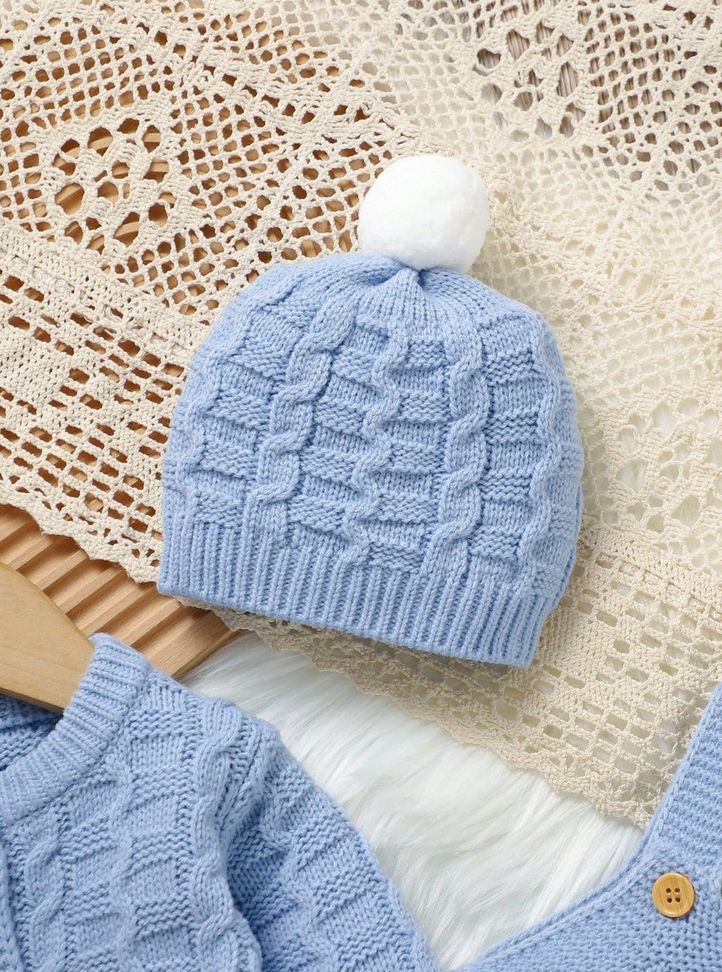 Conjunto Emiliano Azul Tejido 🩵