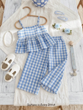 Conjunto Vichy Azul 🩵
