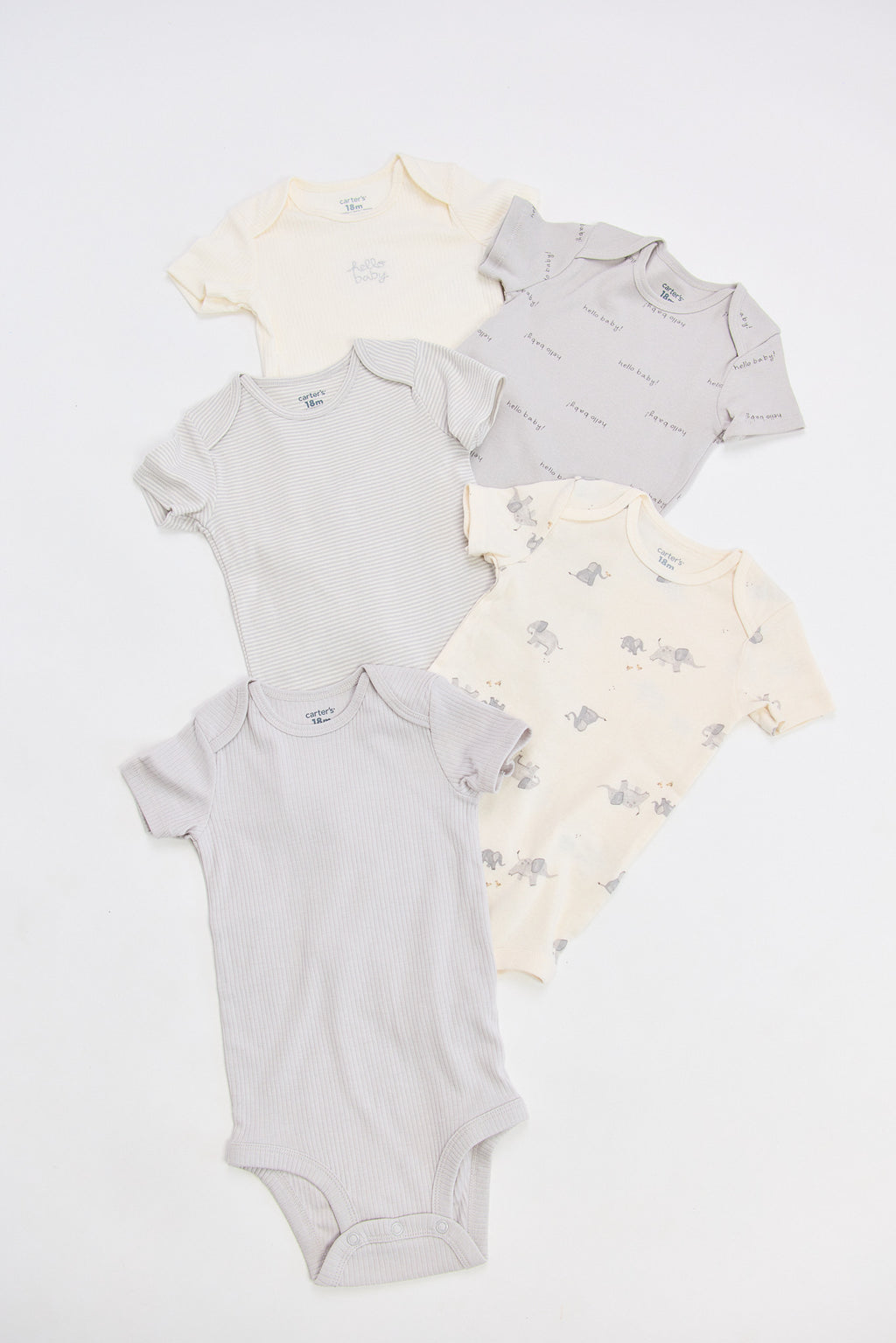 Pack de 5 Rompers Carter’s Elefantes🐘