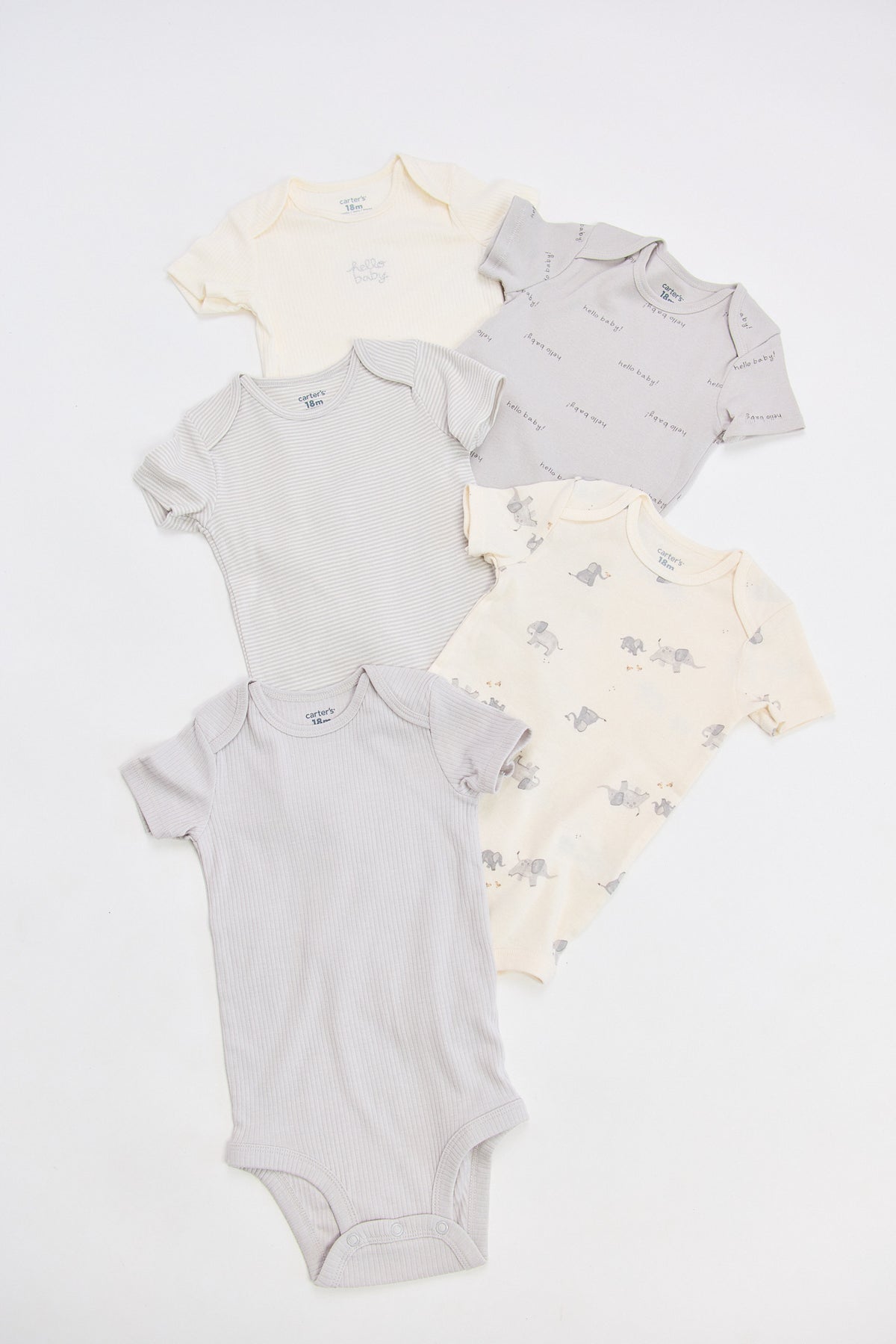 Pack de 5 Rompers Carter’s Elefantes🐘