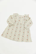 Ruffle Knit Dress Beige Stripe Flower 🌺🌼