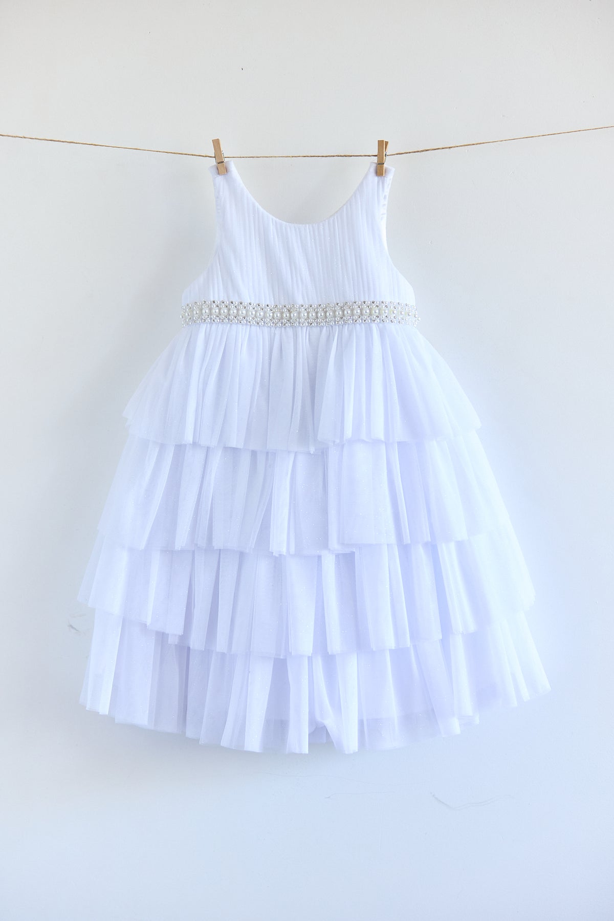 White Dress with Pearls and Baby Bloomers 🤍